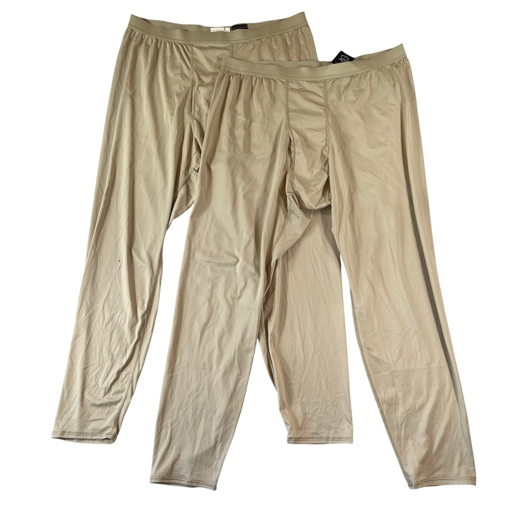 US Army Official Mens XL Gen III Level 1 Thermal Base Layer Pants Tan LOT OF 2